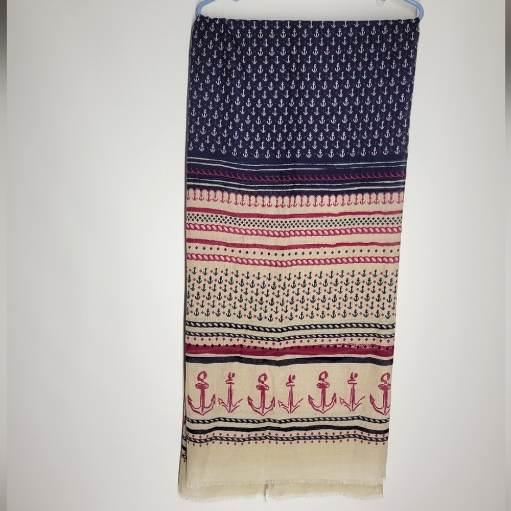 2 Chic Anchor Pattern Scarf